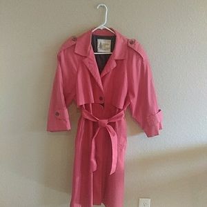 London Fog vintage 70s rain trench coat RED